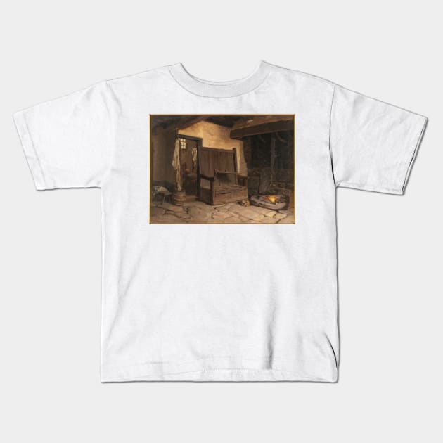 A Cottage Interior. Study - Wilhelm Wallander Kids T-Shirt by themasters